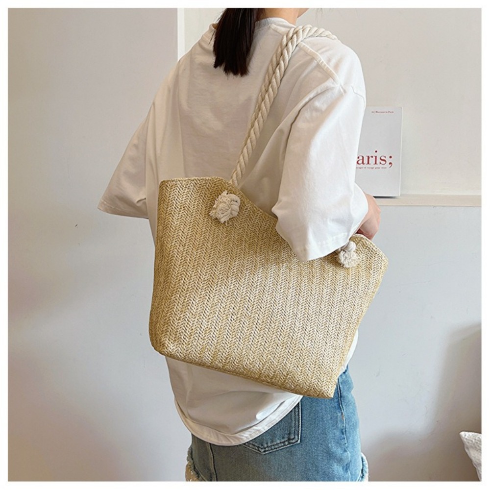 Nouveau sac de plage d'été gra - Women'S Raffia Bags avis et prix