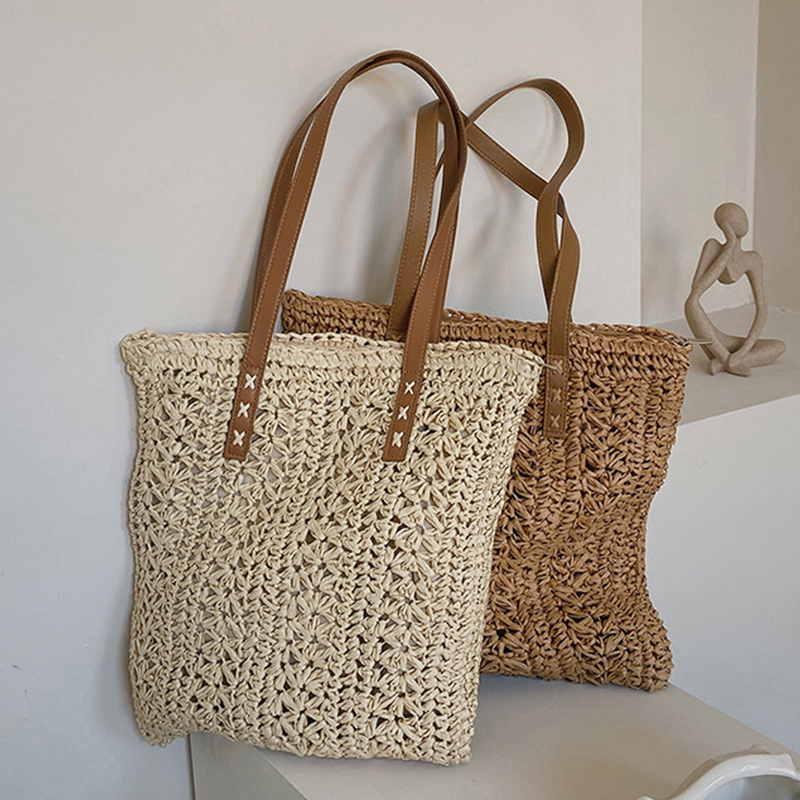 Sac de plage carré en paille c - Women'S Raffia Bags avis et prix